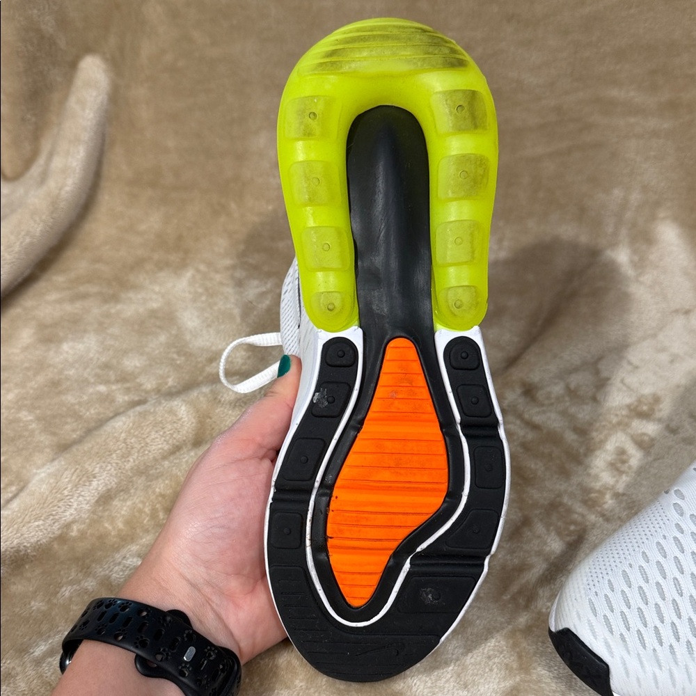 Nike Women’s  White and Neon Green Sneakers - Picture 2 of 3